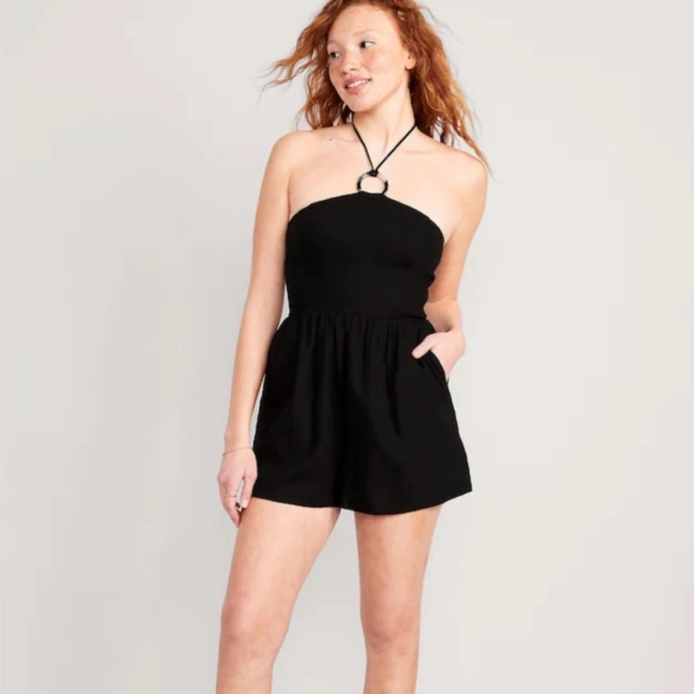NWT! Old Navy Black Halter Romper